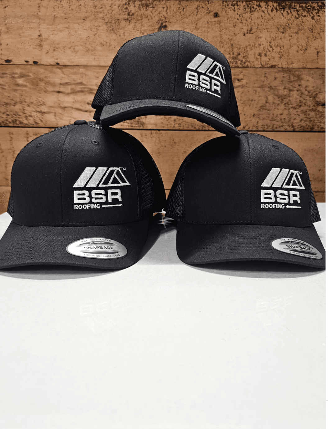BSR Roofing embroidered snapback hats